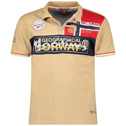 Geographical Norway Kidney Men - Polo da Uomo con Stampa Classica, in Cotone, a Maniche Corte, Casual, con Colletto a Bottone, S