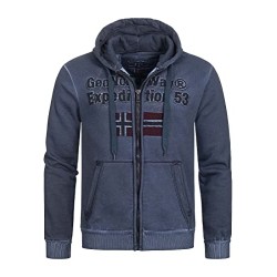 Geographical Norway Gimdo Men - Felpa con Cappuccio con Tasca a Canguro - Felpe con Logo da Uomo - Felpa con Cappuccio a Maniche