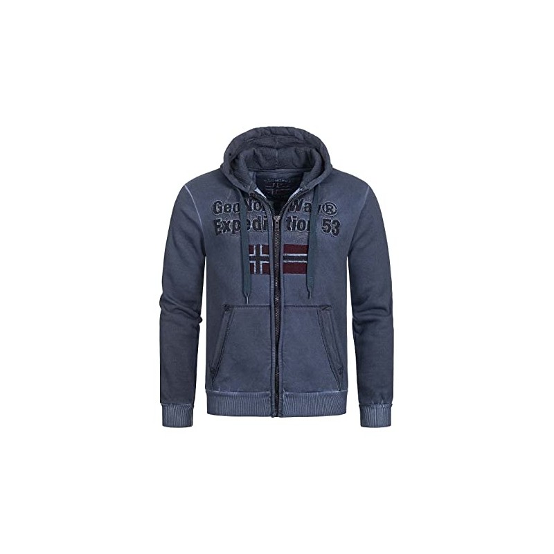 Geographical Norway Gimdo Men - Felpa con Cappuccio con Tasca a Canguro - Felpe con Logo da Uomo - Felpa con Cappuccio a Maniche