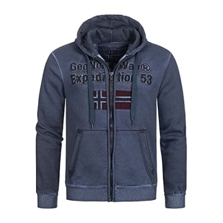 Geographical Norway Gimdo Men - Felpa con Cappuccio con Tasca a Canguro - Felpe con Logo da Uomo - Felpa con Cappuccio a Maniche