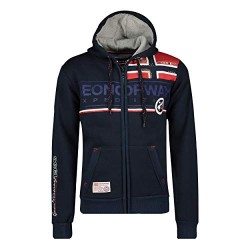 Geographical Norway Flipper Men - Felpa Cappuccio con Tasca A Canguro Uomo - Felpa Pullover Hoody Caldo A Maniche Lunghe - Abito