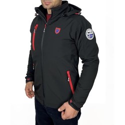 Threelands pioneer Giubbotto uomo softshell con Cappuccio da trekking, Giacca lavoro Tecnica per Escursionismo antivento e idror
