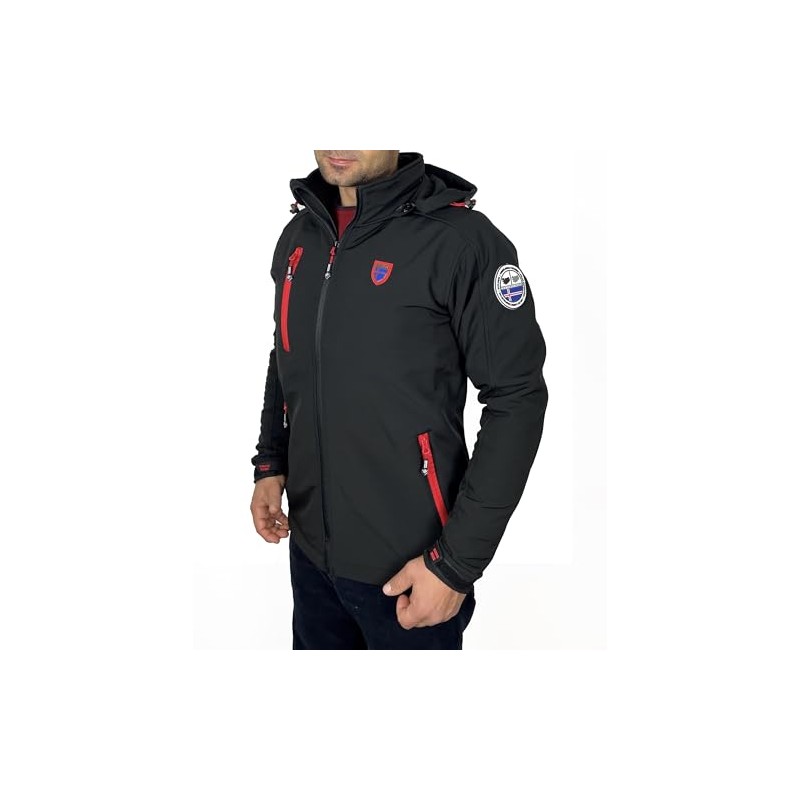 Threelands pioneer Giubbotto uomo softshell con Cappuccio da trekking, Giacca lavoro Tecnica per Escursionismo antivento e idror