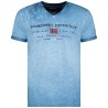 Geographical Norway Jiwash Men - T Shirt in Cotone da Uomo - T Shirt con Logo Classico - Body Wear a Manica Corta con Scollo a V