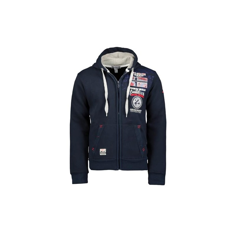 Geographical Norway Felpa Gotham Maglia Maniche Lunghe Uomo Zip Cappuccio WR650H/GN