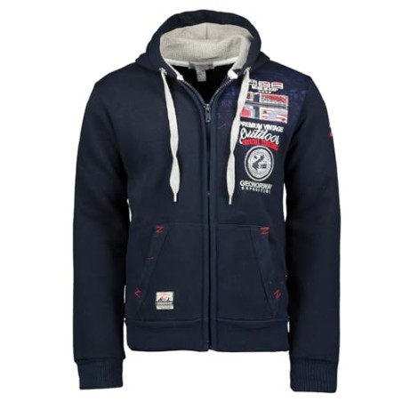 Geographical Norway Felpa Gotham Maglia Maniche Lunghe Uomo Zip Cappuccio WR650H/GN