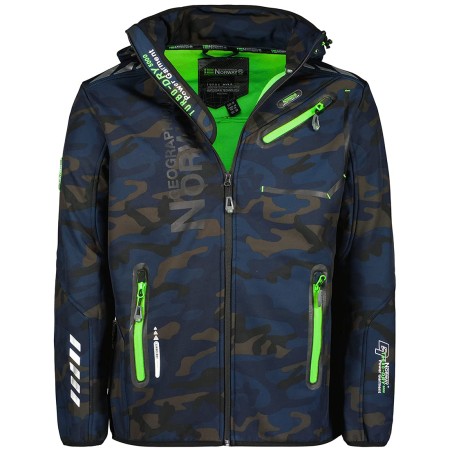 Geographical Norway ROYAUTE MEN - Giacca Softshell Impermeabile Uomo - Giubbotto Cappuccio Traspirante All'aperto - Giacca Inver