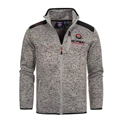 Geographical Norway Giacca in pile da uomo Contrast Shoulder con logo e 2 tasche con zip