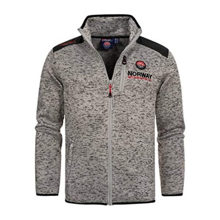 Geographical Norway Giacca in pile da uomo Contrast Shoulder con logo e 2 tasche con zip