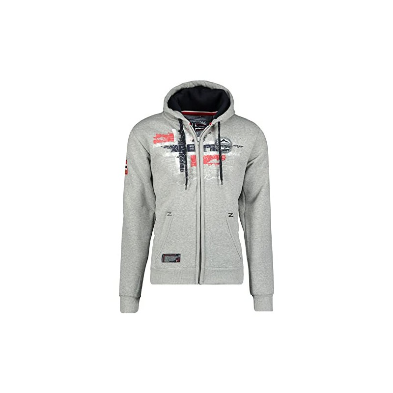 Geographical Norway Gutta Men - Felpa da Uomo con Cappuccio e Tasca a Canguro - Felpe con Logo da Uomo - Felpa con Cappuccio a M