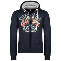 Geographical Norway Flepto Men - Felpa da Uomo con Cappuccio e Tasca a Canguro - Felpe con Logo da Uomo - Felpa con Cappuccio a 