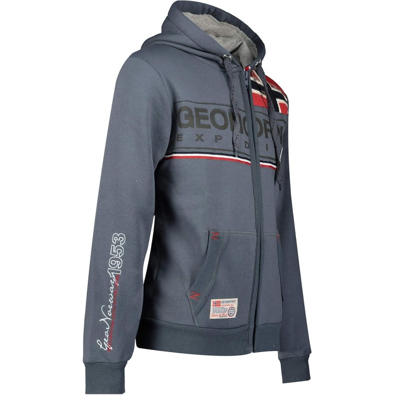 Geographical Norway Flipper Men - Felpa Cappuccio con Tasca A Canguro Uomo - Felpa Pullover Hoody Caldo A Maniche Lunghe - Abito