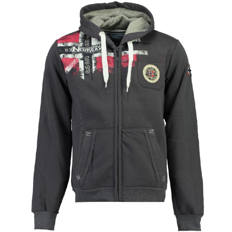 Geographical Norway FESPOTE Men - Felpa con Cappuccio, Tasca a Marsupio da Uomo, con Logo da Uomo, Calda, a Maniche Lunghe, per
