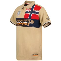 Geographical Norway Kidney Men - Polo da Uomo con Stampa Classica, in Cotone, a Maniche Corte, Casual, con Colletto a Bottone, S