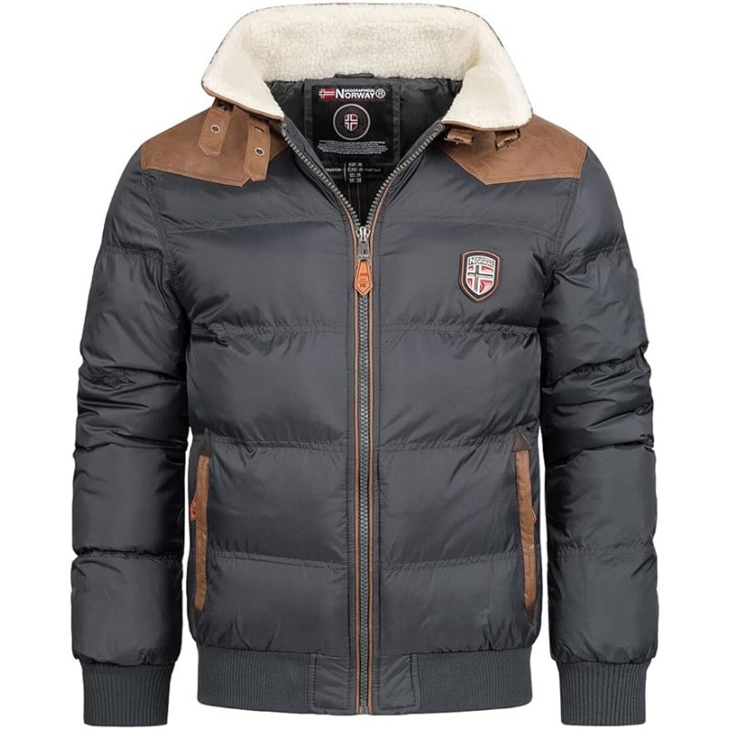 Geographical Norway Abramovitch Men Distribrands - Giacca Calda Uomo Casual - Cappotto Cappuccio Antivento - Giubbotto Caldo Inv