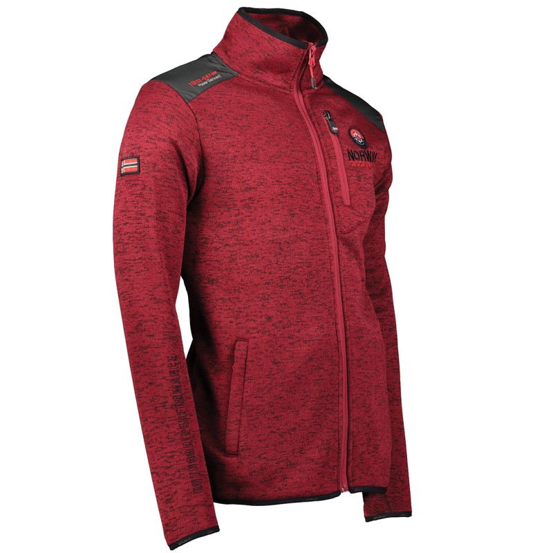 Geographical Norway Giacca in pile da uomo Contrast Shoulder con logo e 2 tasche con zip