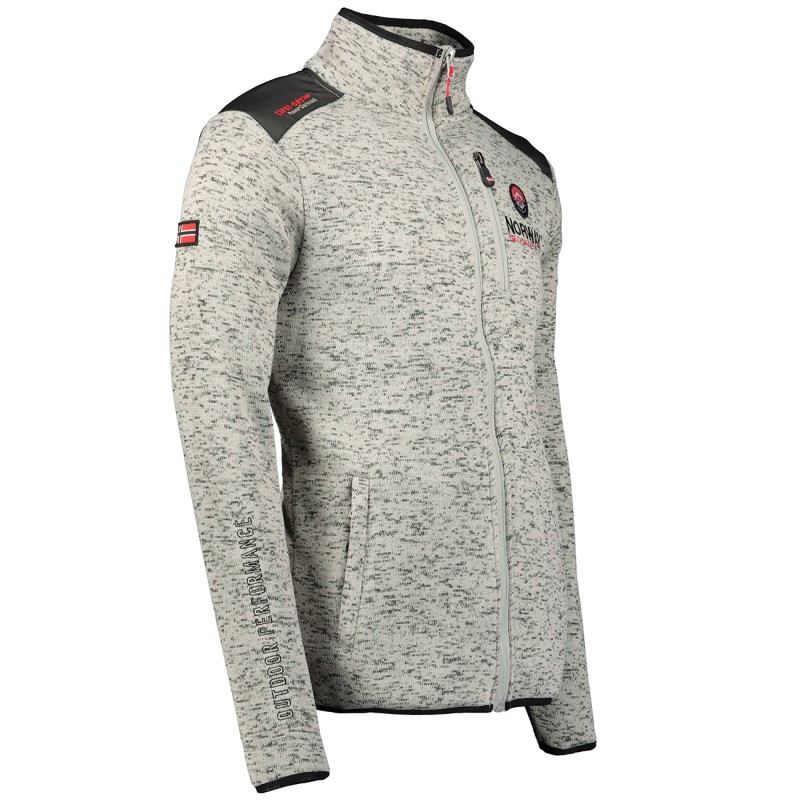 Geographical Norway Giacca in pile da uomo Contrast Shoulder con logo e 2 tasche con zip