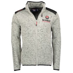 Geographical Norway Giacca in pile da uomo Contrast Shoulder con logo e 2 tasche con zip