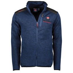 Geographical Norway Giacca in pile da uomo Contrast Shoulder con logo e 2 tasche con zip