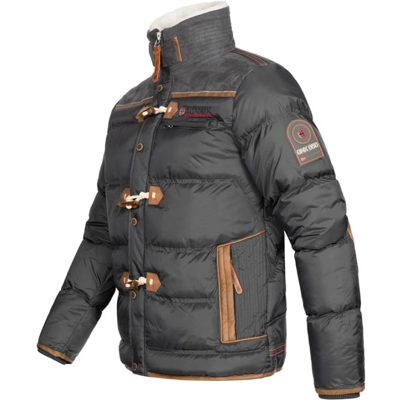GEO NORWAY Amonai Men - Giacca da uomo invernale foderata di cappotto caldo - Giacca a vento a manica lunga