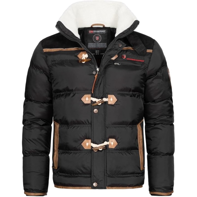 GEO NORWAY Amonai Men - Giacca da uomo invernale foderata di cappotto caldo - Giacca a vento a manica lunga
