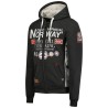 Geographical Norway Gafont Men - Felpa Uomo con Cappuccio Tasche Zip - Felpe Pullover Hoody Neve A Maniche Lunghe - Abito Ideale