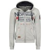 Geographical Norway Gafont Men - Felpa Uomo con Cappuccio Tasche Zip - Felpe Pullover Hoody Neve A Maniche Lunghe - Abito Ideale
