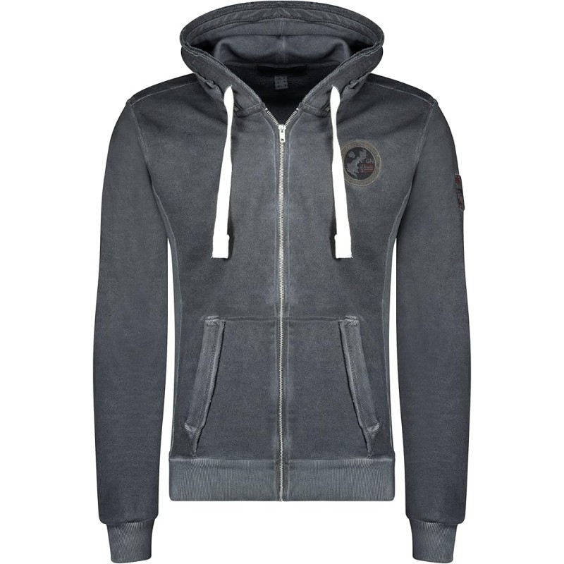 Geographical Norway Gionel Men - Felpa Cappuccio con Tasca A Canguro Uomo - Felpa Pullover Hoody Caldo A Maniche Lunghe - Abito
