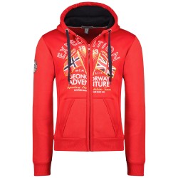 Geographical Norway Flepto Men - Felpa da Uomo con Cappuccio e Tasca a Canguro - Felpe con Logo da Uomo - Felpa con Cappuccio a
