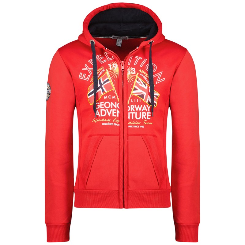 Geographical Norway Flepto Men - Felpa da Uomo con Cappuccio e Tasca a Canguro - Felpe con Logo da Uomo - Felpa con Cappuccio a