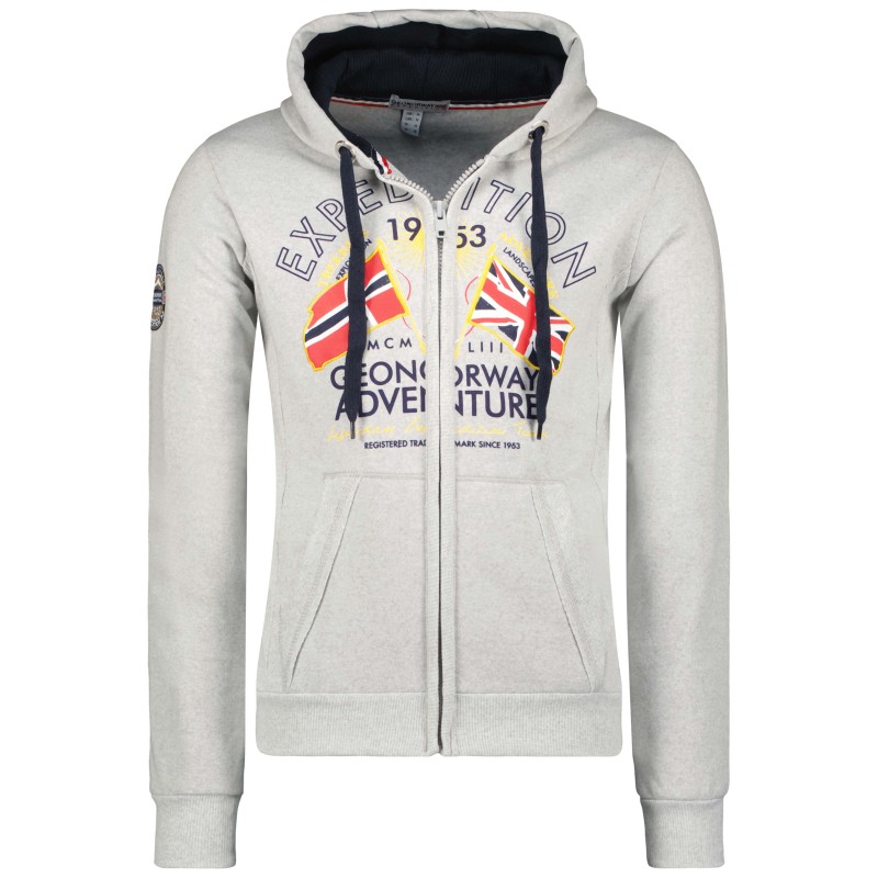 Geographical Norway Flepto Men - Felpa da Uomo con Cappuccio e Tasca a Canguro - Felpe con Logo da Uomo - Felpa con Cappuccio a