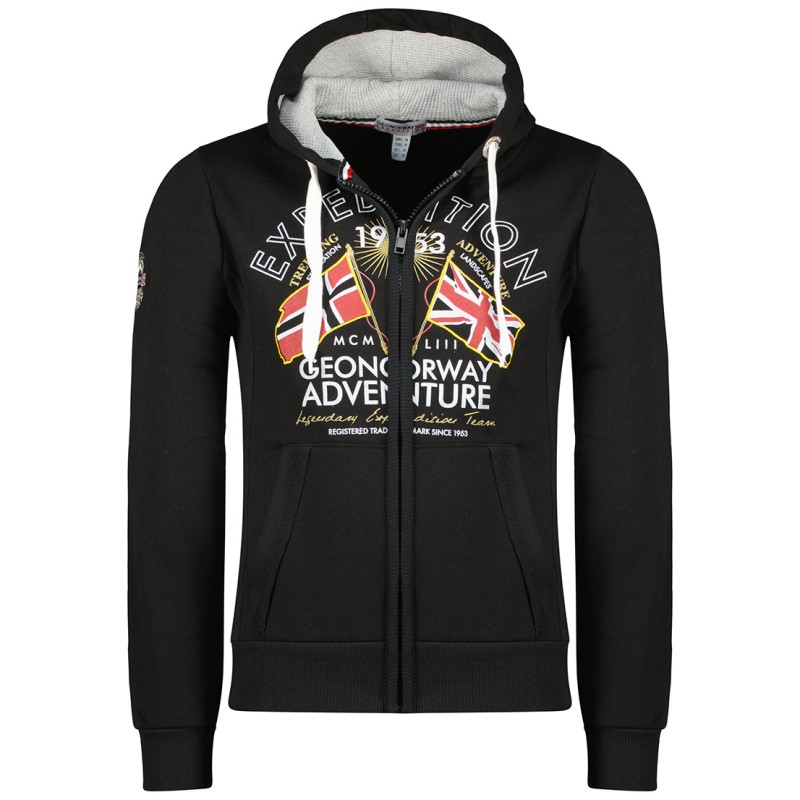 Geographical Norway Flepto Men - Felpa da Uomo con Cappuccio e Tasca a Canguro - Felpe con Logo da Uomo - Felpa con Cappuccio a