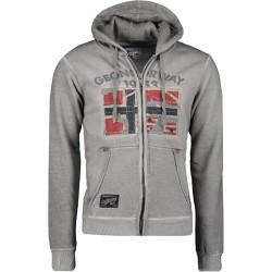 GEO NORWAY GOTZ Men - Felpa con Zip da Uomo - Felpa in Cotone da Uomo - Felpa con Cappuccio Giacca A Manica Lunga - Felpa con Ca