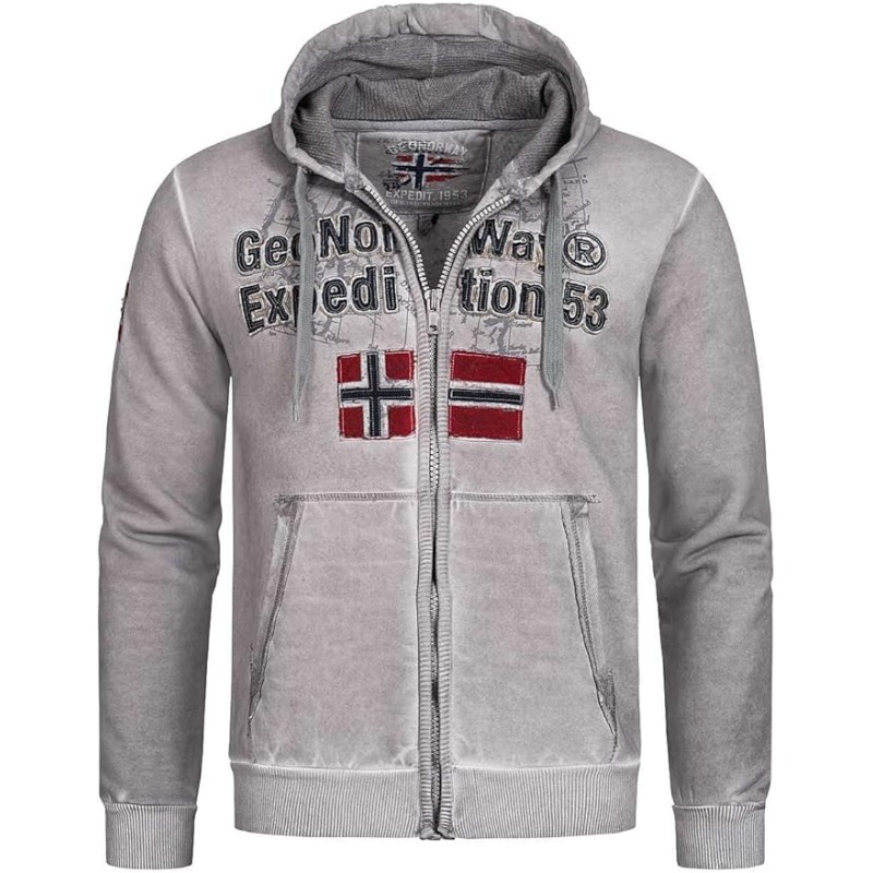 Geographical Norway Gimdo Men - Felpa con Cappuccio con Tasca a Canguro - Felpe con Logo da Uomo - Felpa con Cappuccio a Maniche