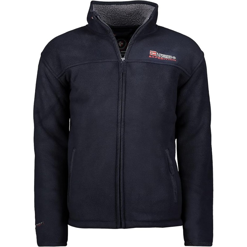 Geographical Norway Usine Men - Uomo Warm Thick Fleece Zip - Uomo Warm Winter Sweatshirt Jacket Soft - Felpa A Maniche Lunghe Fo