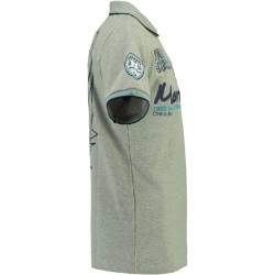Geographical Norway Polo da Uomo con Logo in Gomma Impressions Chest, Back & Sleeve Embroidery Collar Buttons