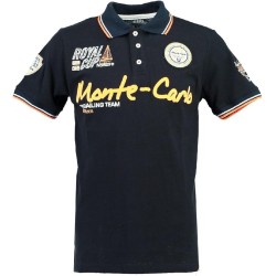 Geographical Norway Polo da Uomo con Logo in Gomma Impressions Chest, Back & Sleeve Embroidery Collar Buttons
