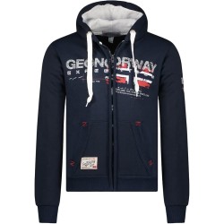 Geographical Norway - Felpa con Cappuccio in Pile, da Uomo, Modello Gisland, Disponibile in 4 Colori (S-XXXL)