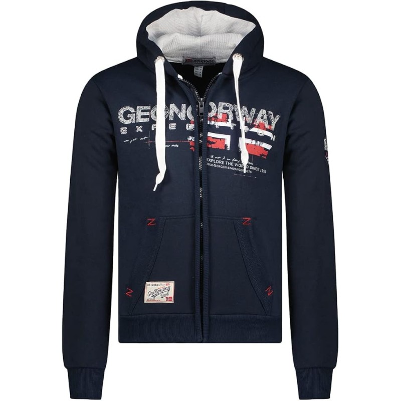 Geographical Norway - Felpa con Cappuccio in Pile, da Uomo, Modello Gisland, Disponibile in 4 Colori (S-XXXL)