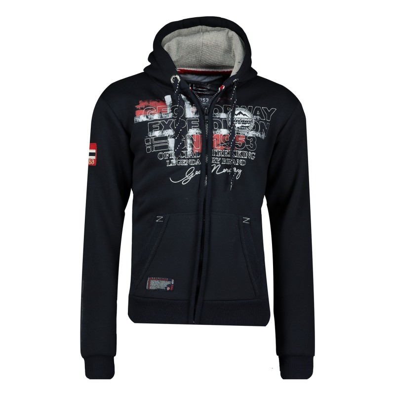 Geographical Norway Gutta Men - Felpa da Uomo con Cappuccio e Tasca a Canguro - Felpe con Logo da Uomo - Felpa con Cappuccio a M