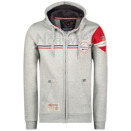 Geographical Norway Felpa Sweatshirt Maglia Faponie Uomo Men Manica Lunga Long sleavess Full Zip Cappuccio Hood