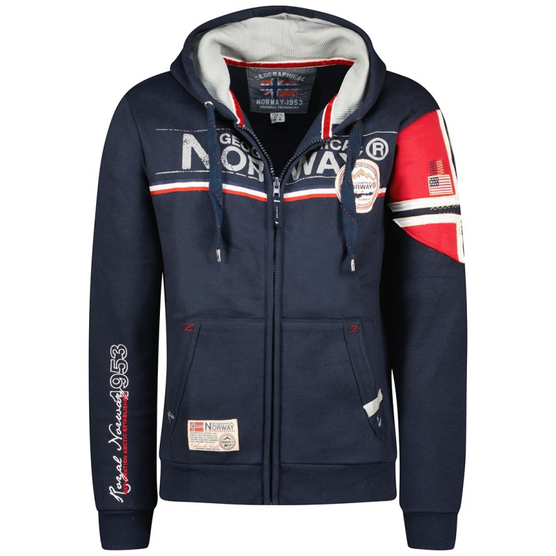 Geographical Norway Felpa Sweatshirt Maglia Faponie Uomo Men Manica Lunga Long sleavess Full Zip Cappuccio Hood