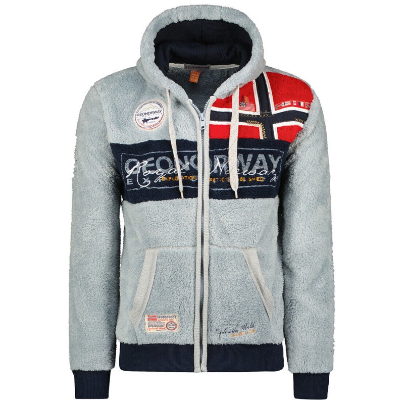 Felpa GEOGRAPHICAL NORWAY Uomo Men Flyer SHERCO Regular Fit Full Zip Cappuccio