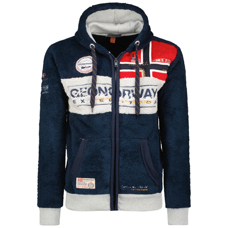 Felpa GEOGRAPHICAL NORWAY Uomo Men Flyer SHERCO Regular Fit Full Zip Cappuccio