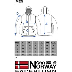GEO NORWAY Gergen Men - Felpa con Cappuccio da Uomo