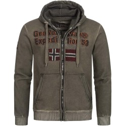 Geographical Norway Gimdo Men - Felpa con Cappuccio con Tasca a Canguro - Felpe con Logo da Uomo - Felpa con Cappuccio a Maniche