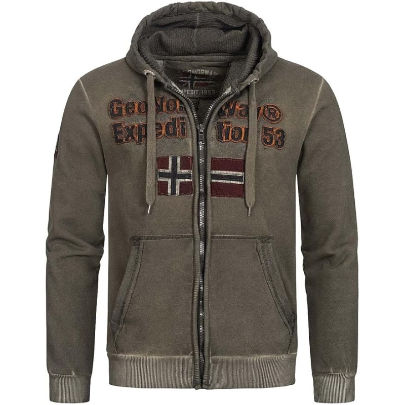 Geographical Norway Gimdo Men - Felpa con Cappuccio con Tasca a Canguro - Felpe con Logo da Uomo - Felpa con Cappuccio a Maniche