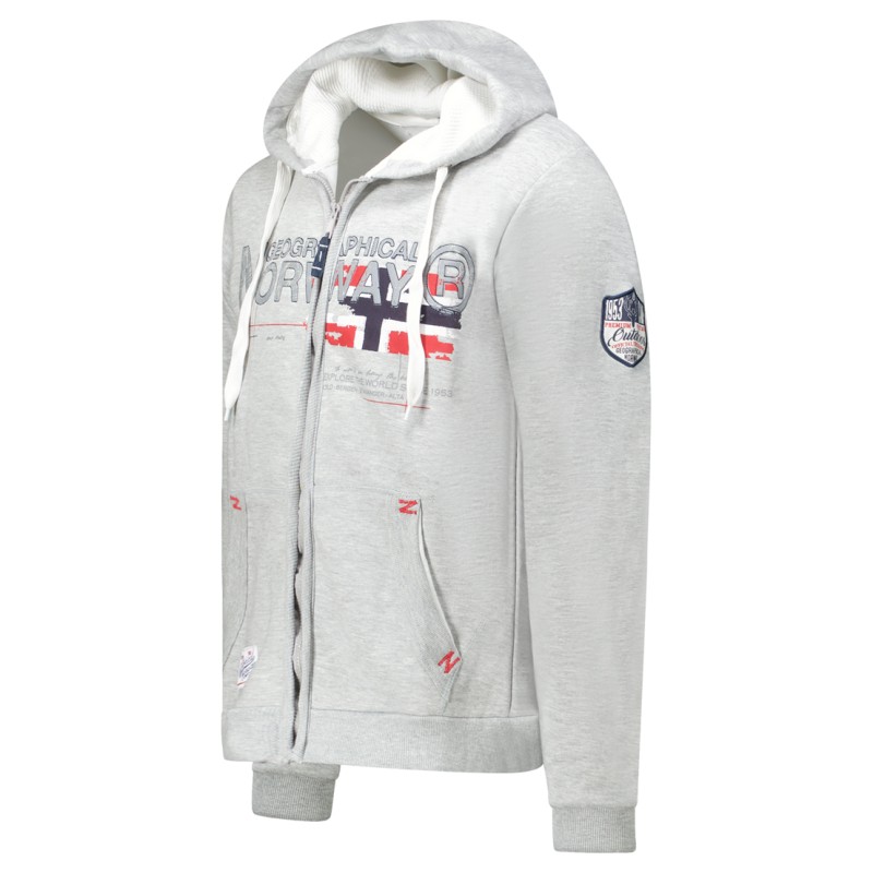 Geographical Norway - Felpa con Cappuccio in Pile, da Uomo, Modello Gisland, Disponibile in 4 Colori (S-XXXL)