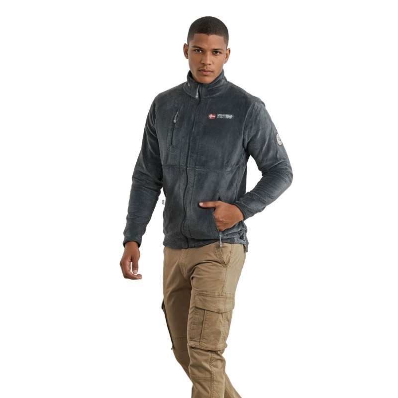 Geographical Norway  Felpa pile uomo Zip con tasche UPLOAD